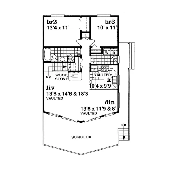 Vacation House Plan First Floor - Oakridge Rustic A-Frame Home 062D-0048 - Shop House Plans and More