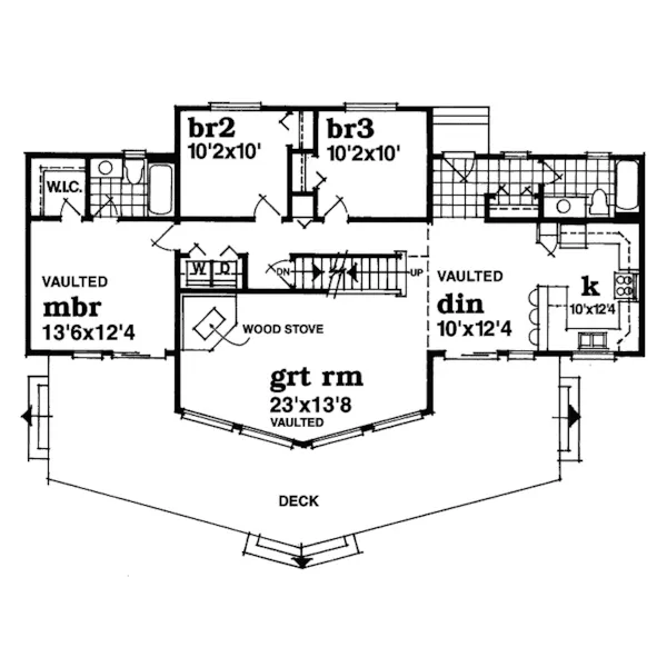 Vacation House Plan First Floor - Enchanted Place A-Frame Home 062D-0054 - Search House Plans and More