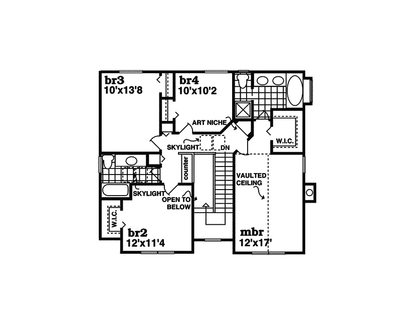 Farmhouse Plan Second Floor - Cortez Grove Country Home 062D-0057 - Search House Plans and More