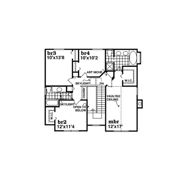 Farmhouse Plan Second Floor - Cortez Grove Country Home 062D-0057 - Search House Plans and More