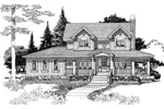 Country Farmhouse Style Two-Story With Grand Southern Porch