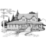 Country Farmhouse Style Two-Story With Grand Southern Porch