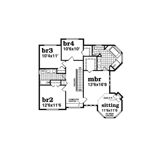 Victorian House Plan Second Floor - Corbin Hill Victorian Home 062D-0060 - Search House Plans and More