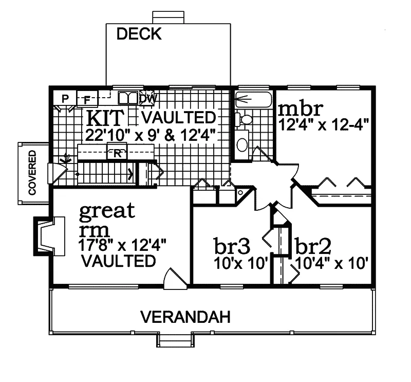 Acadian House Plan First Floor - Kensington Manor Farmhouse 062D-0061 - Search House Plans and More