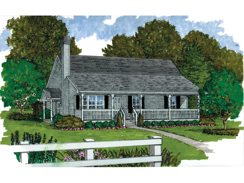 Porch Enhances Farmhouse Style Of This Home