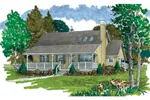 Covered Front Porch Compliments This Acadian Style Home