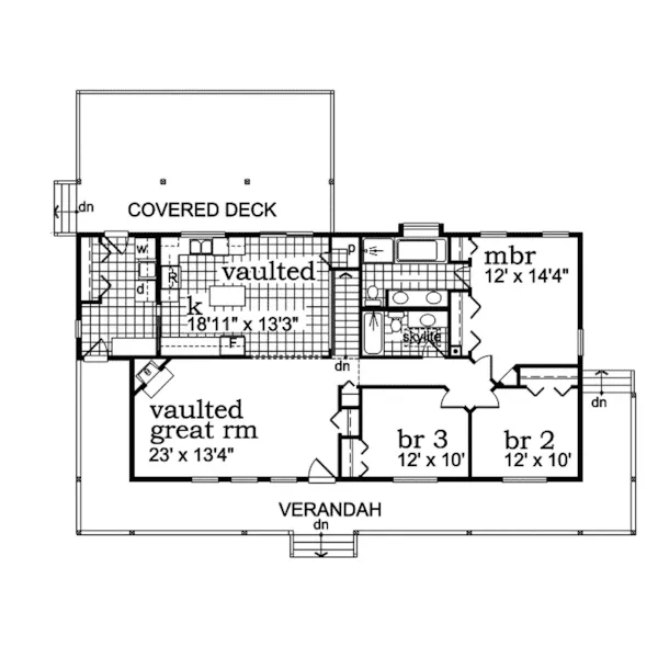 Acadian House Plan First Floor - Eagle Pine Acadian Home 062D-0064 - Search House Plans and More