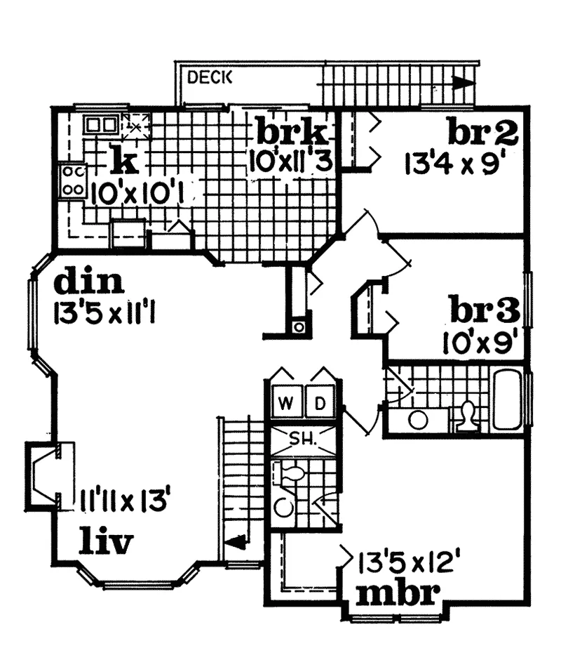 Country House Plan Second Floor - Moncoeur Country Style Home 062D-0066 - Shop House Plans and More