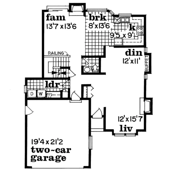 Country House Plan First Floor - Nikola Traditional Home 062D-0067 - Shop House Plans and More