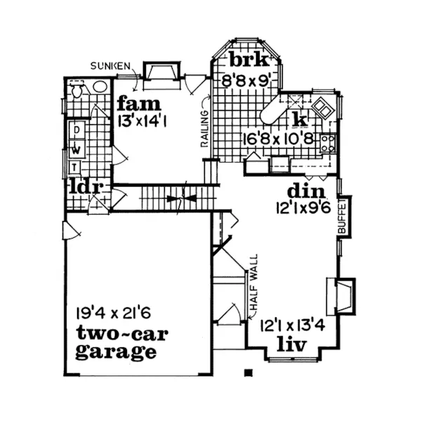 Country House Plan First Floor - Juliet Place Country Home 062D-0068 - Search House Plans and More