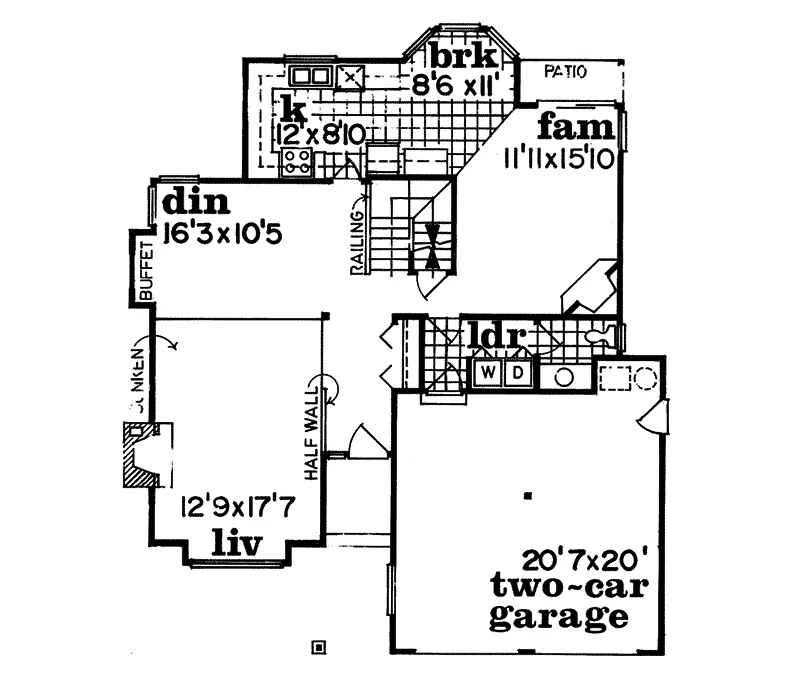 Country House Plan First Floor - Selassie Country Home 062D-0069 - Shop House Plans and More