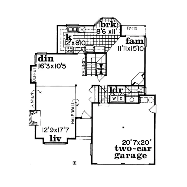 Country House Plan First Floor - Selassie Country Home 062D-0069 - Shop House Plans and More