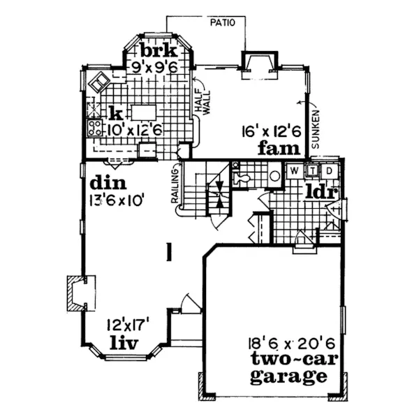 Country House Plan First Floor - Clydesdale Country Home 062D-0071 - Search House Plans and More