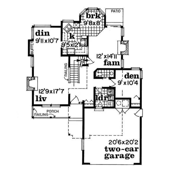 Country House Plan First Floor - Chesterfield Valley Country Home 062D-0072 - Search House Plans and More