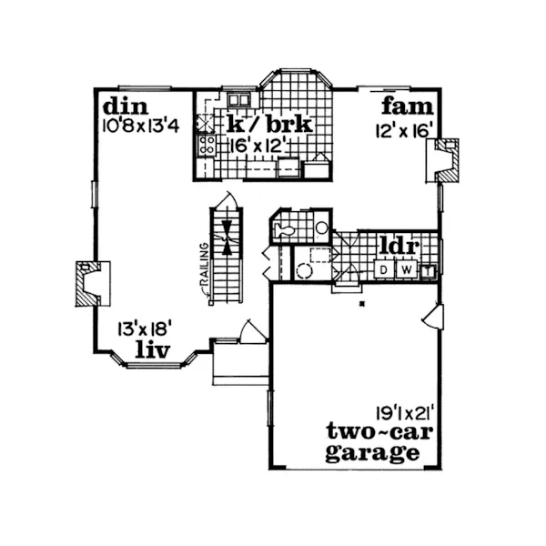 Traditional House Plan First Floor - Maksim Traditional Home 062D-0074 - Shop House Plans and More