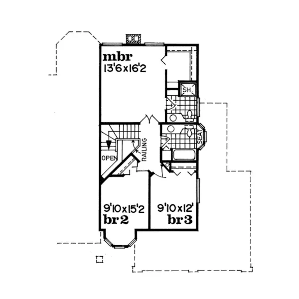 Traditional House Plan Second Floor - Henrik Traditional Home 062D-0075 - Search House Plans and More