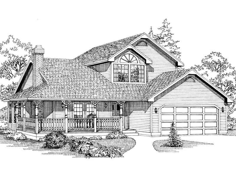 Cheerful Country Style Two-Story House