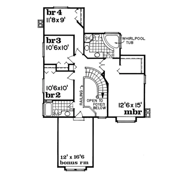 Traditional House Plan Second Floor - Marti Traditional Home 062D-0079 - Shop House Plans and More