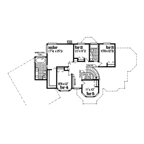 Traditional House Plan Second Floor - Riggins Luxury Traditional Home 062D-0080 - Shop House Plans and More