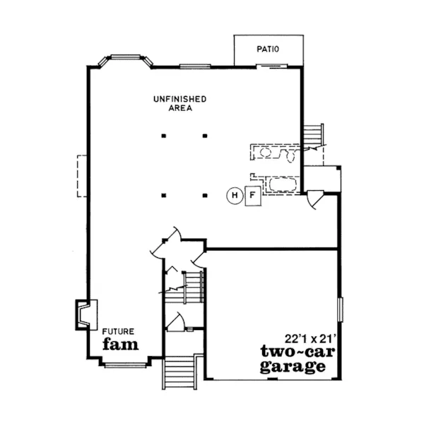 Sunbelt House Plan First Floor - Sannois Split-Level Home 062D-0082 - Shop House Plans and More