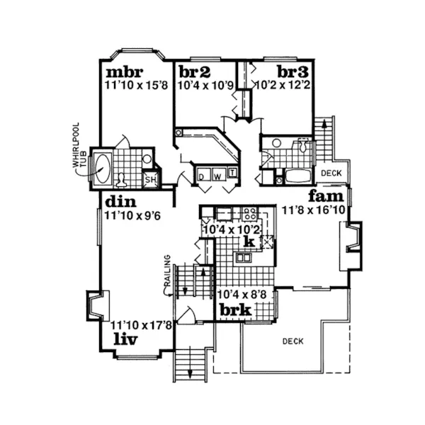 Sunbelt House Plan Second Floor - Sannois Split-Level Home 062D-0082 - Shop House Plans and More