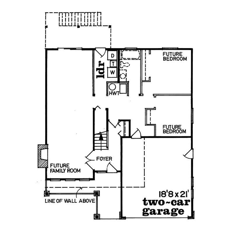 Traditional House Plan First Floor - Palormar Narrow Lot Country Home 062D-0087 - Shop House Plans and More