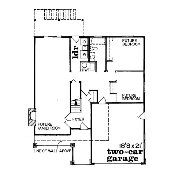 Traditional House Plan First Floor - Palormar Narrow Lot Country Home 062D-0087 - Shop House Plans and More