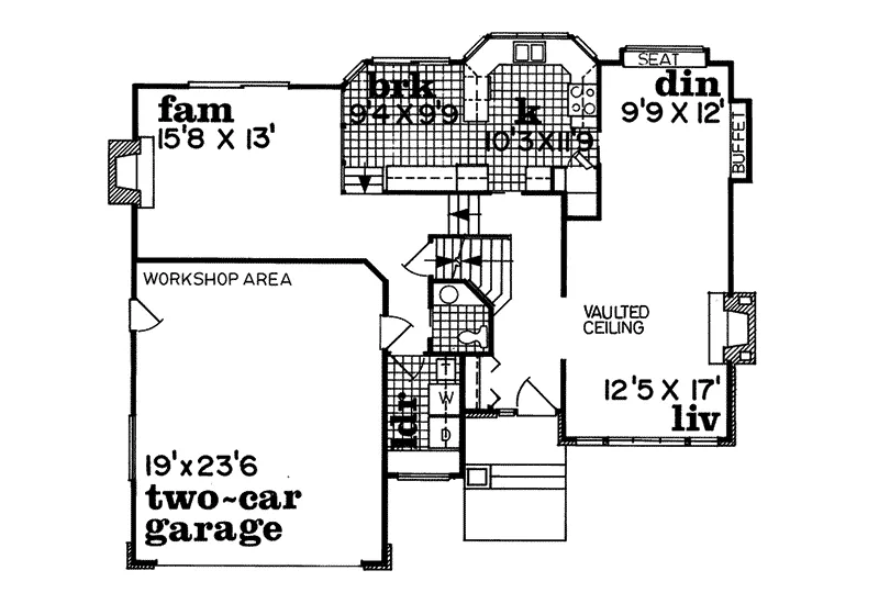 Contemporary House Plan First Floor - Cartington Arts And Crafts Home 062D-0091 - Search House Plans and More