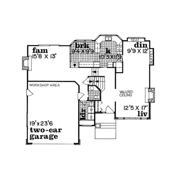 Arts & Crafts House Plan First Floor - Cartington Arts And Crafts Home 062D-0091 - Search House Plans and More