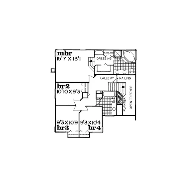 Arts & Crafts House Plan Second Floor - Cartington Arts And Crafts Home 062D-0091 - Search House Plans and More