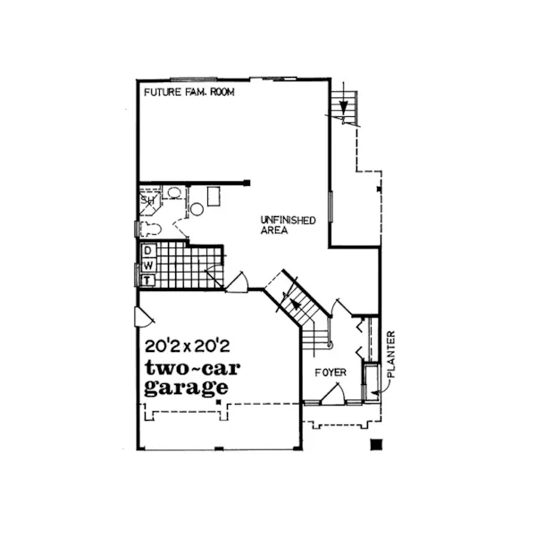 Waterfront House Plan First Floor - McGraw Sunbelt Home 062D-0092 - Shop House Plans and More