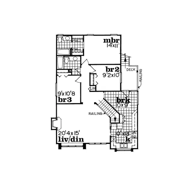 Waterfront House Plan Second Floor - McGraw Sunbelt Home 062D-0092 - Shop House Plans and More