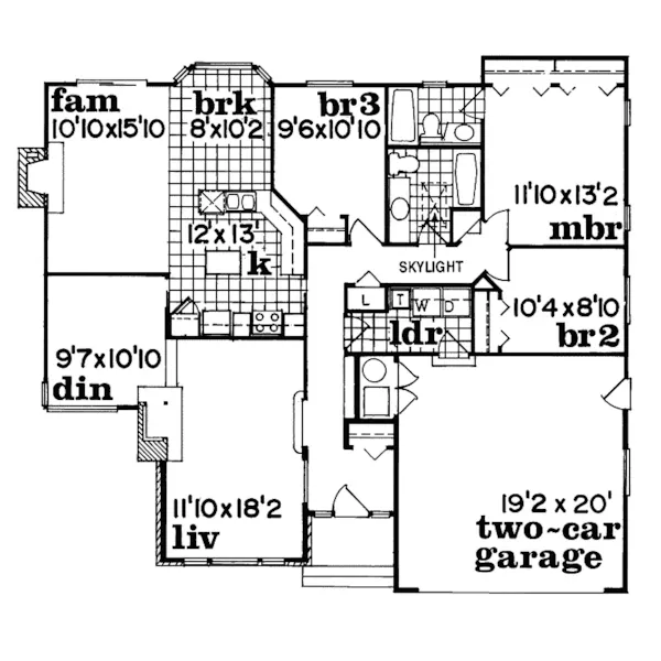 Traditional House Plan First Floor - Seminole Ranch Home 062D-0097 - Shop House Plans and More