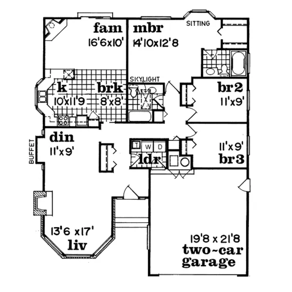 Victorian House Plan First Floor - Stanford Place Modern Ranch Home 062D-0098 - Shop House Plans and More