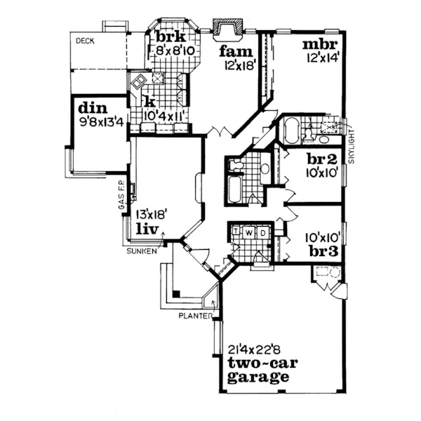 Adobe House Plans & Southwestern Home Design First Floor - Harbison Traditional Ranch Home 062D-0099 - Search House Plans and More