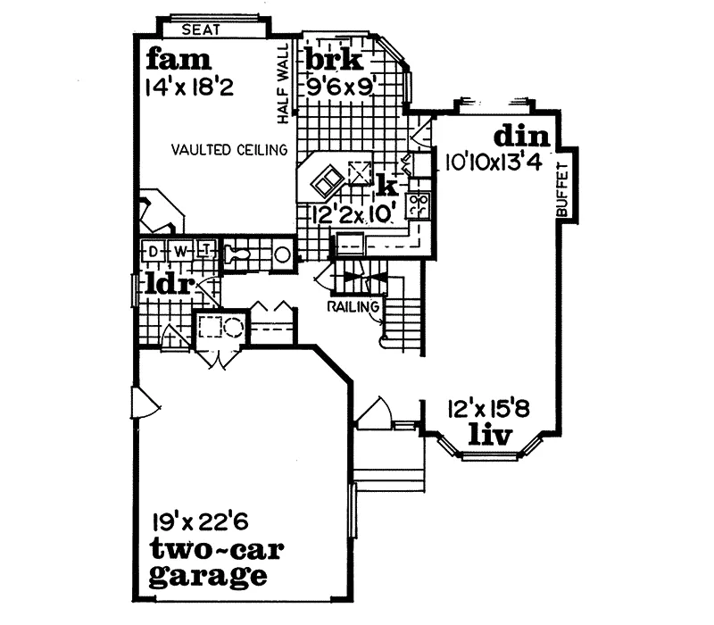 Tudor House Plan First Floor - Burham Arts And Crafts Home 062D-0101 - Search House Plans and More