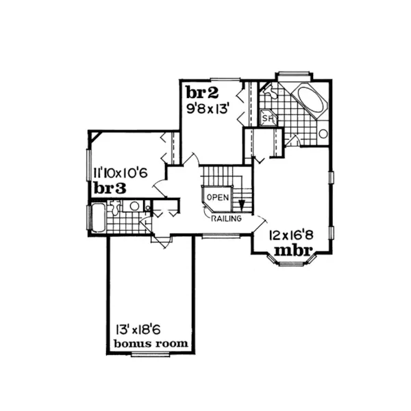 Modern House Plan Second Floor - Burham Arts And Crafts Home 062D-0101 - Search House Plans and More