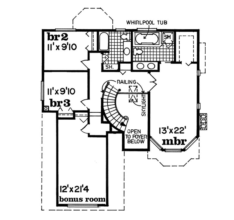 Country House Plan Second Floor - Amberg Victorian Home 062D-0103 - Search House Plans and More