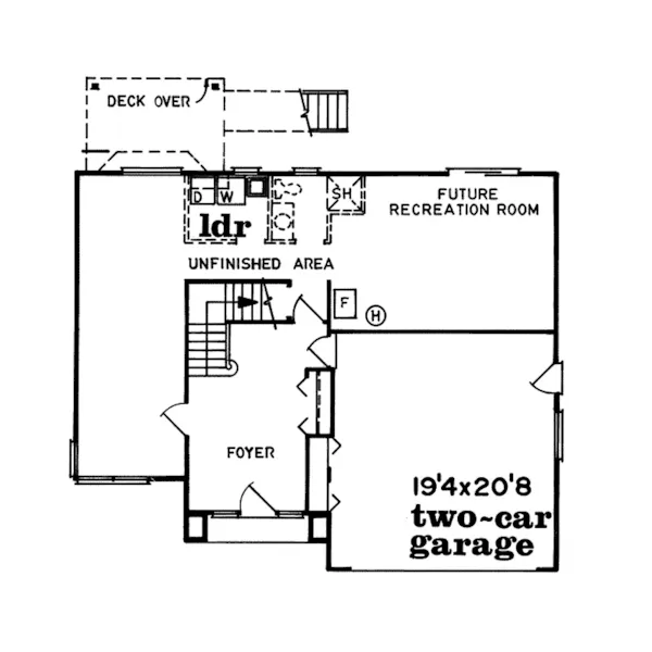 Contemporary House Plan First Floor - Ansari Traditional Home 062D-0107 - Search House Plans and More