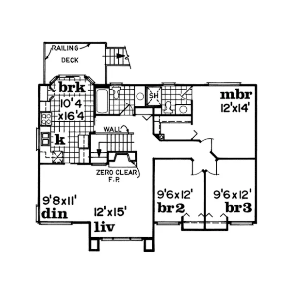 Contemporary House Plan Second Floor - Ansari Traditional Home 062D-0107 - Search House Plans and More