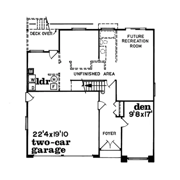 Contemporary House Plan First Floor - Marbrooke Florida Style Home 062D-0110 - Shop House Plans and More