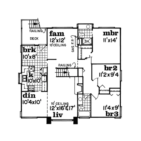 Contemporary House Plan Second Floor - Marbrooke Florida Style Home 062D-0110 - Shop House Plans and More