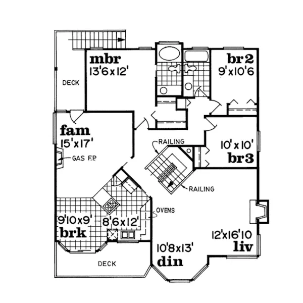 Contemporary House Plan Second Floor - Corbett Sunbelt Home 062D-0111 - Search House Plans and More