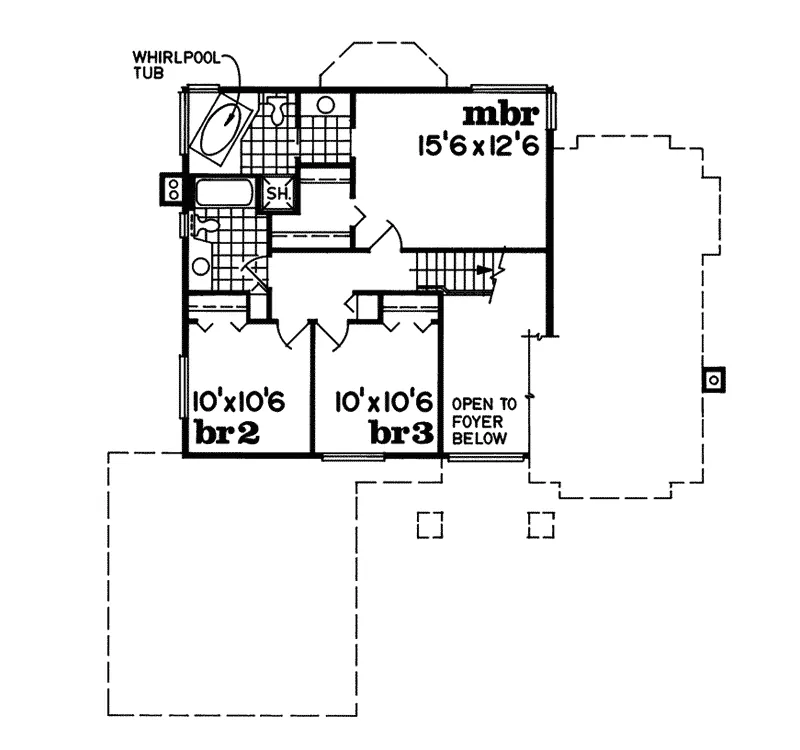 Adobe House Plans & Southwestern Home Design Second Floor - San Angelo Sunbelt Home 062D-0115 - Shop House Plans and More