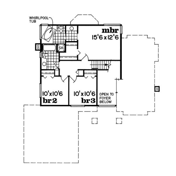 Southwestern House Plan Second Floor - San Angelo Sunbelt Home 062D-0115 - Shop House Plans and More