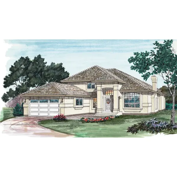 Stucco Home Is The Perfect Sunbelt Or Floridian Style