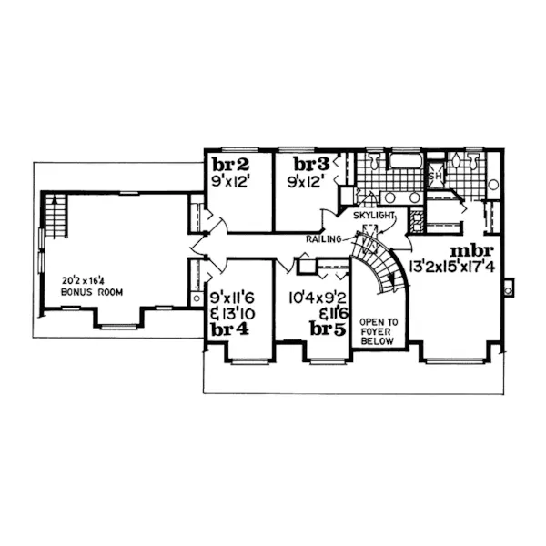 Southern House Plan Second Floor - Newbury Crossing Country Home 062D-0116 - Shop House Plans and More