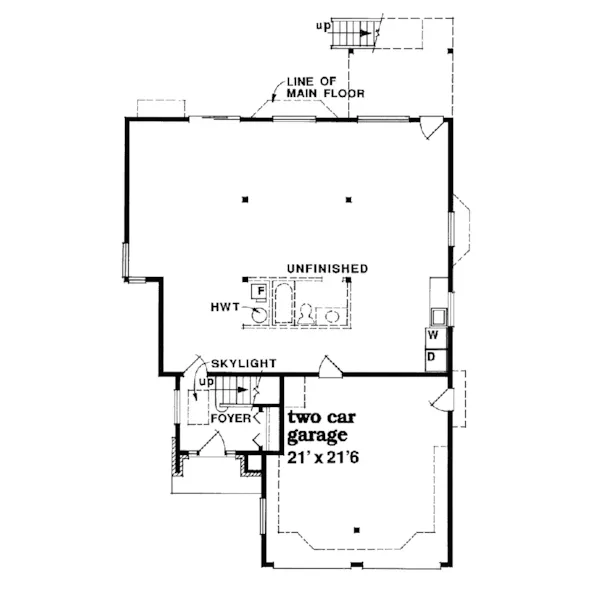 Lake House Plan First Floor - Corrin Contemporary Home 062D-0118 - Search House Plans and More