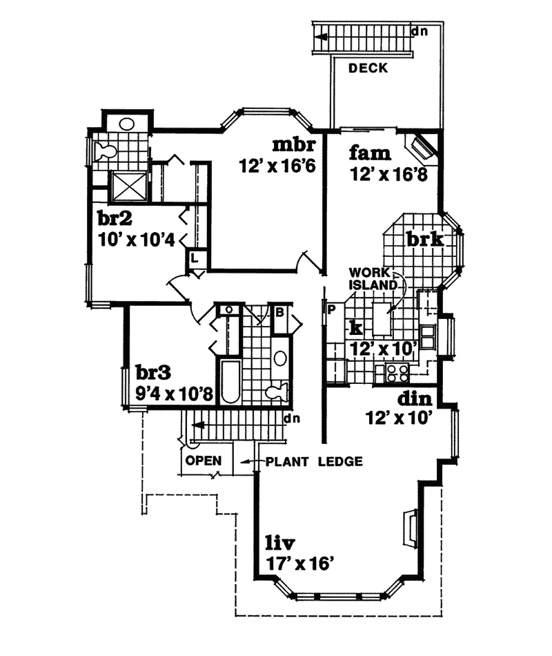 Sunbelt House Plan Second Floor - Corrin Contemporary Home 062D-0118 - Search House Plans and More