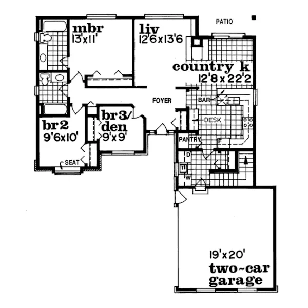 Contemporary House Plan First Floor - Sanborn Bay Vacation Home 062D-0119 - Shop House Plans and More